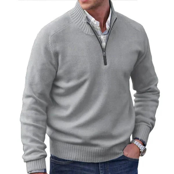 Men's Cashmere Zipper Basic Sweater