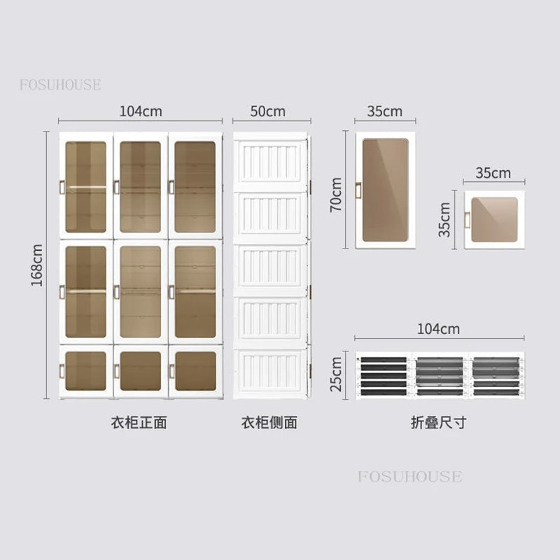 Plastic Folding Wardrobe Storage Portable Clothes Locker