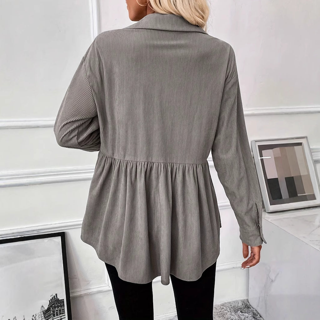 Casual Doll Shirt Coat Corduroy Shirt For Women