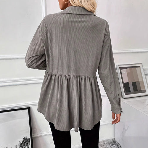 Casual Doll Shirt Coat Corduroy Shirt For Women