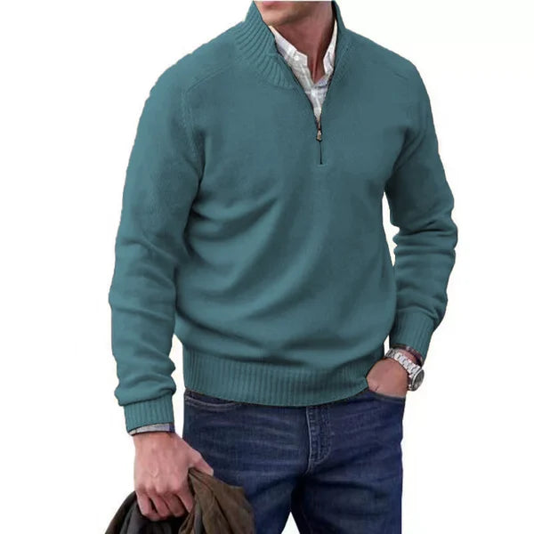 Men's Cashmere Zipper Basic Sweater