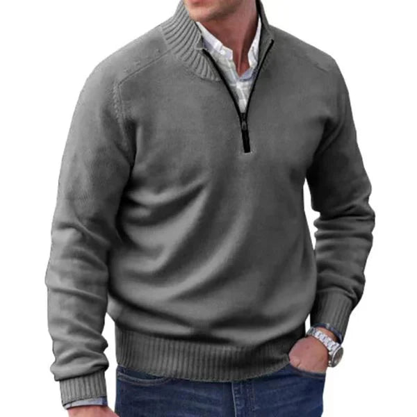 Men's Cashmere Zipper Basic Sweater