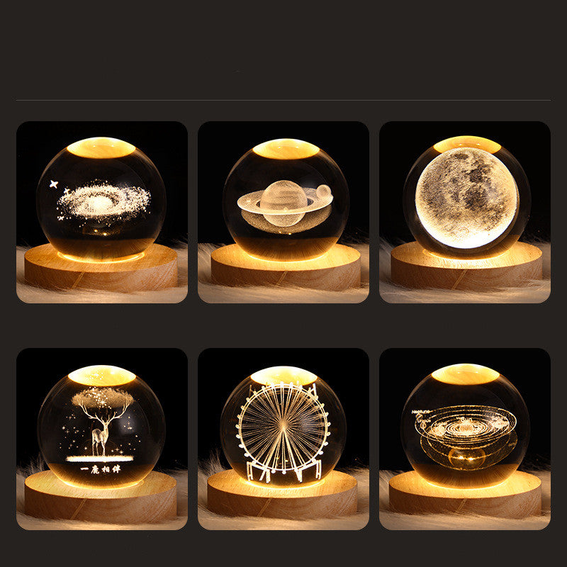 LED Night Light Milky Way Galaxy Solar System Crystal Ball