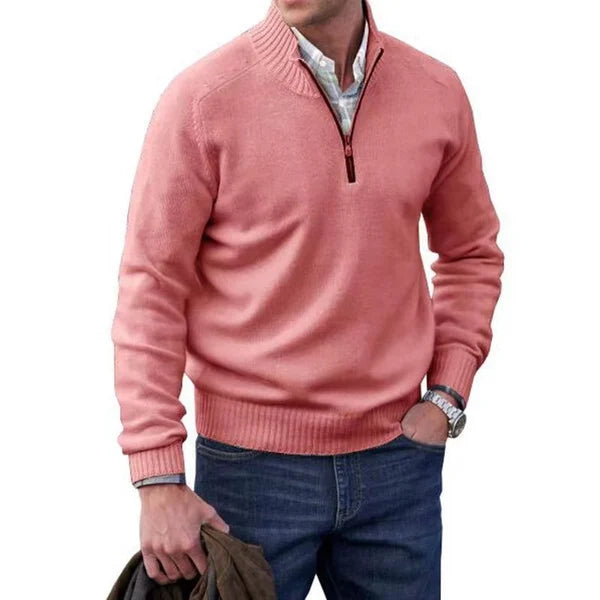 Men's Cashmere Zipper Basic Sweater