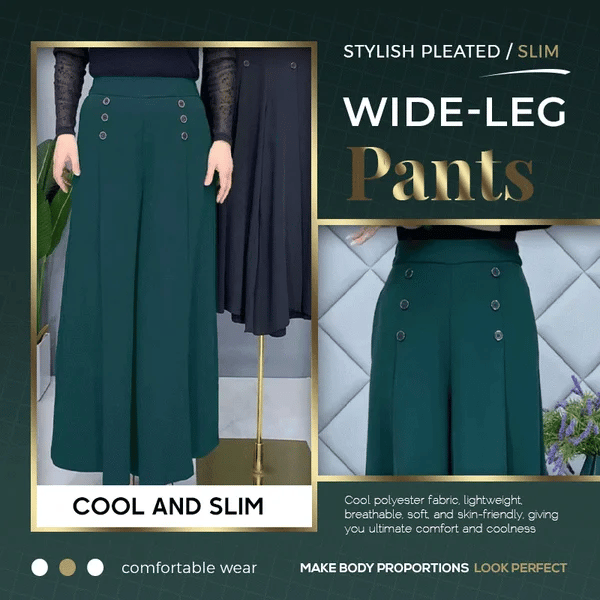 🔥[Comfy and Cool] Stylish Pleated Wide-leg Pants