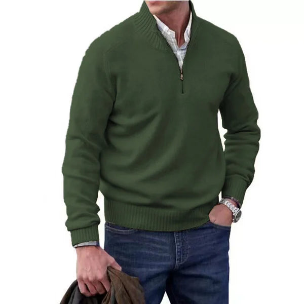 Men's Cashmere Zipper Basic Sweater