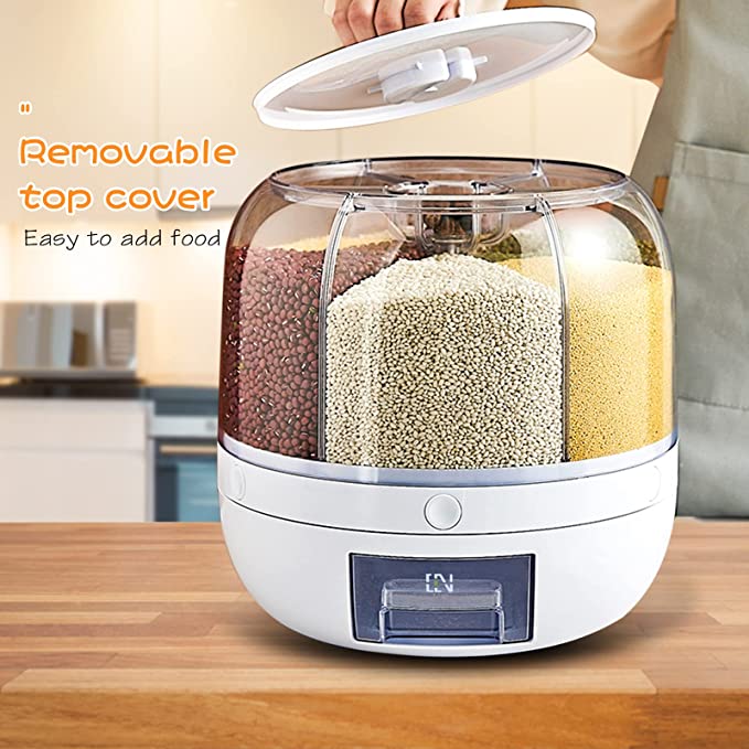 360° Rotating Rice Dispenser Food Dispenser 6 in 1
