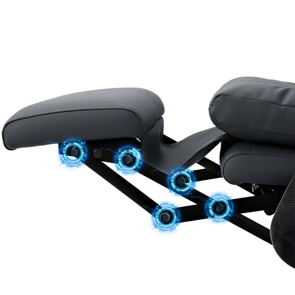 Silver Metal Frame Executive Chair with High-Back Design, Leather Seating, and Lumbar Support