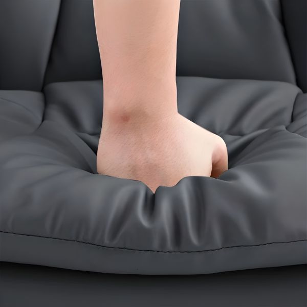 Silver Metal Frame Executive Chair with High-Back Design, Leather Seating, and Lumbar Support